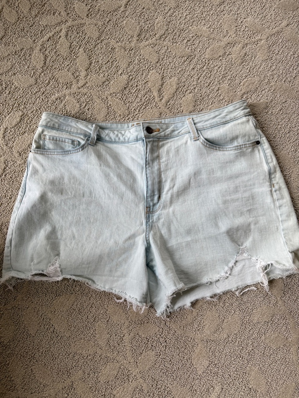 Arizona Jean Company Light Wash Distressed Denim Shorts